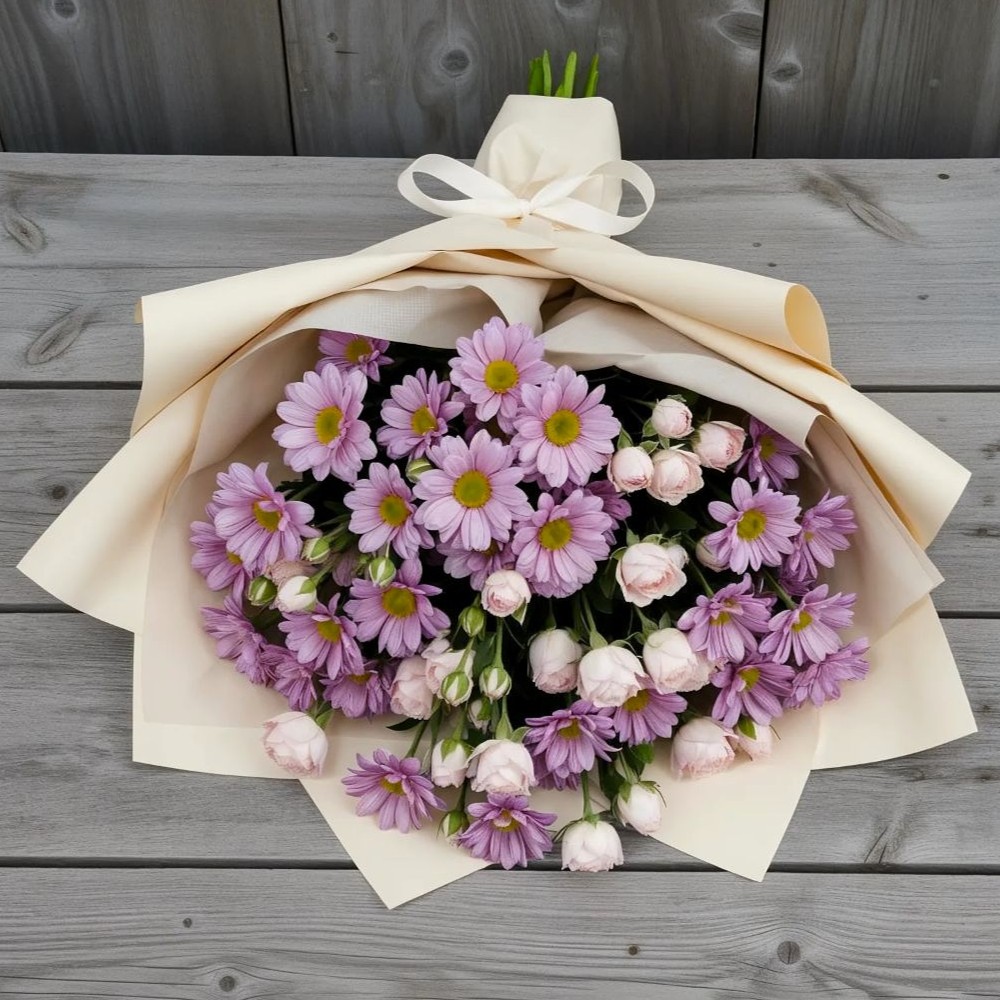 Букет цветов из: Розы и Хризантемы в Жаворонки