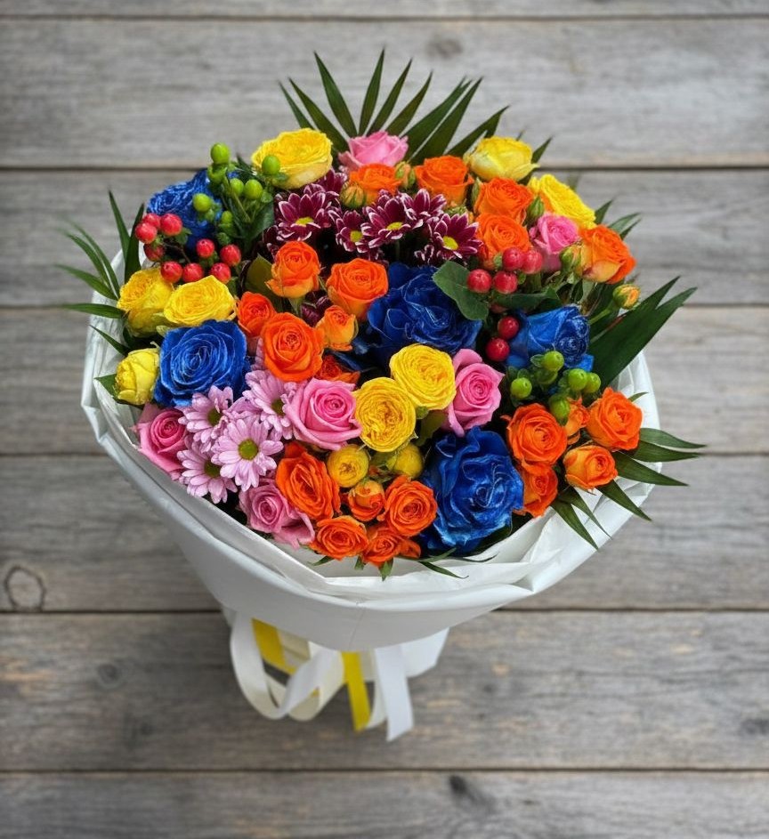 Букет цветов из: Розы и Хризантемы в Жаворонки