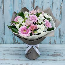 Букет цветов из:  Герберы, Альстромерии и Хризантемы #REPLACE_PRED# Жаворонки