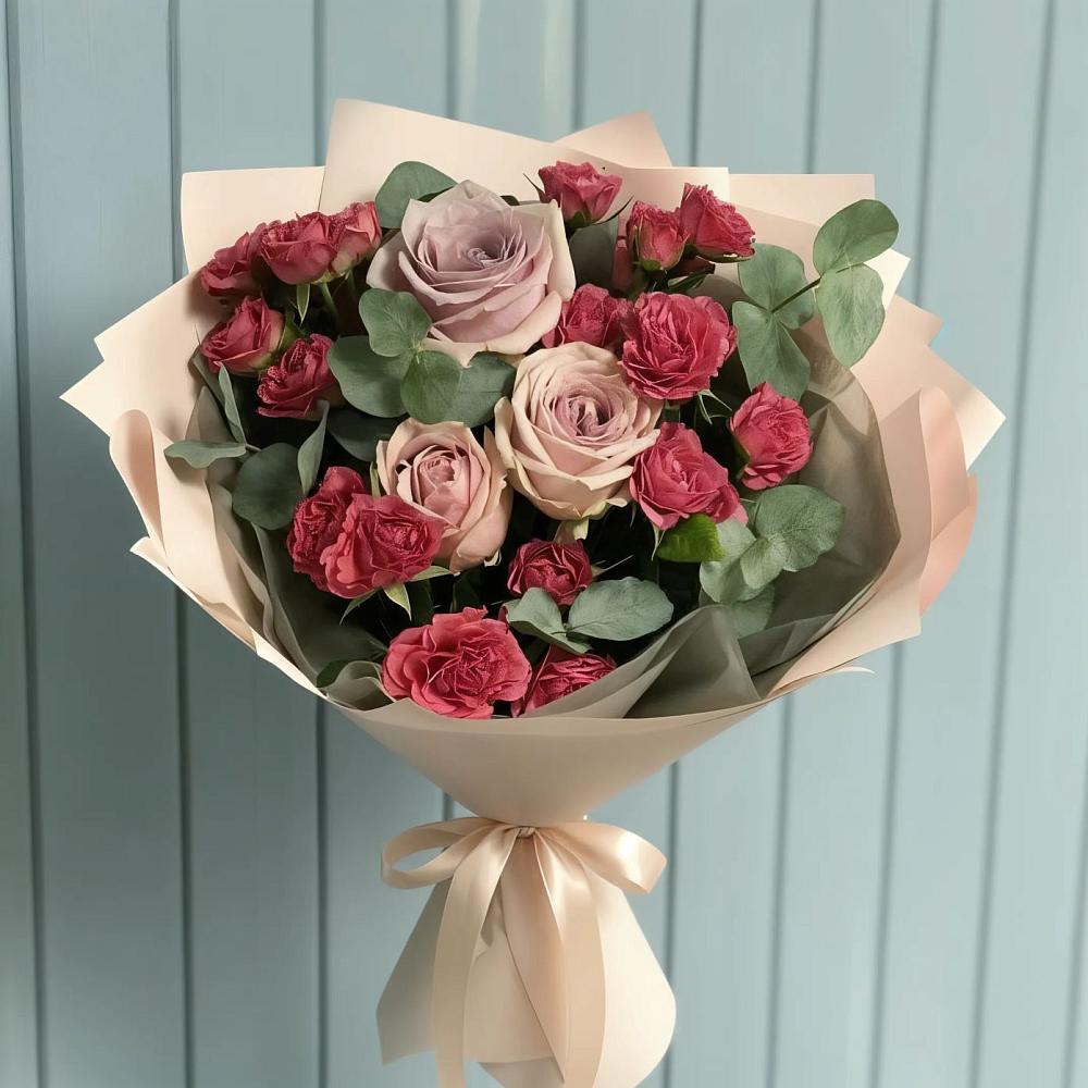 Букет цветов из: Гвоздики и Розы в Жаворонки