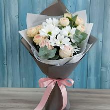 Букет цветов из:  Хризантемы и Розы в Жаворонки