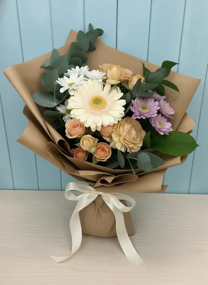 Букет цветов из: Герберы и Хризантемы в Жаворонки