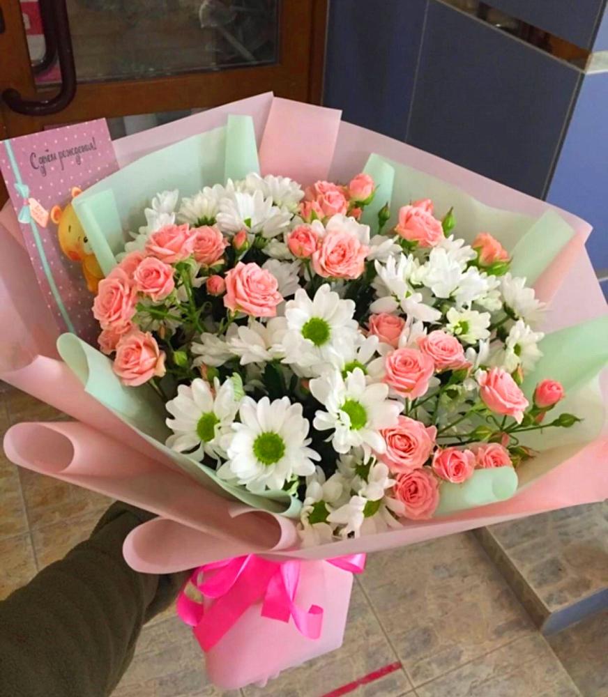 Букет цветов из: Розы и Хризантемы в Жаворонки