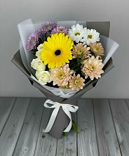 Букет цветов из:  Розы, Герберы и Хризантемы в Жаворонки