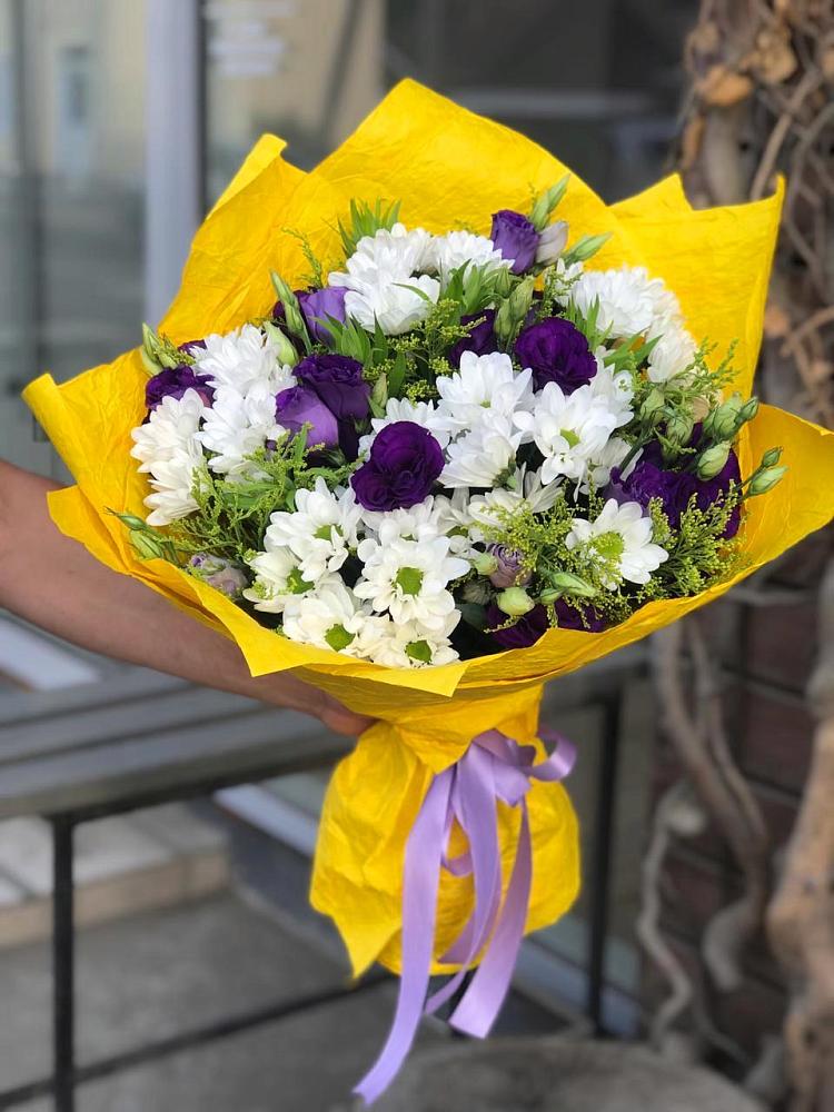 Букет цветов из: Ирисы, Хризантемы и Ромашки в Жаворонки