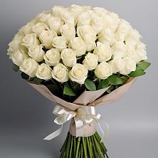 Букет 101 беля роза Белоснежка в Жаворонки