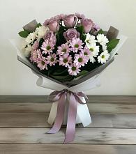 Букет цветов из:  Хризантемы и Розы #REPLACE_PRED# Жаворонки