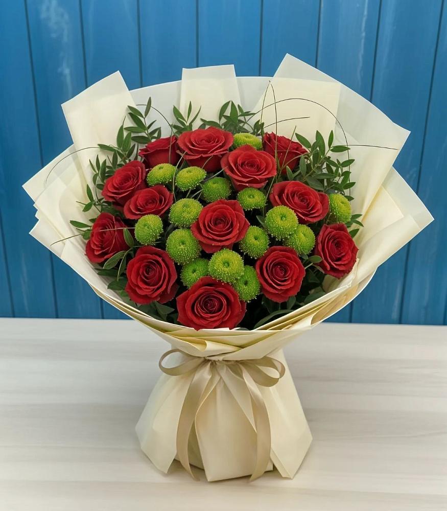 Букет цветов из: Розы и Хризантемы в Жаворонки